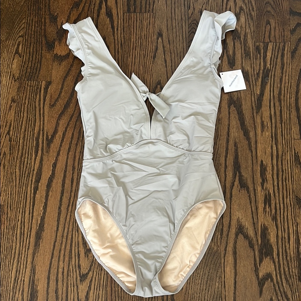 Elegant Gray One-Piece Swimsuit